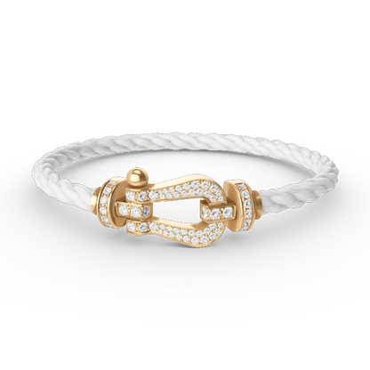 [⭐moonlume]FORCE LARGE HORSESHOE FULL DIAMOND BRACELET GOLD