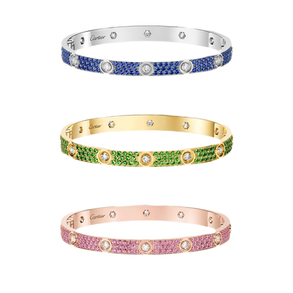 [⭐moonlume]2026 PAVE GEMSTONE LOVE BRACELET 6.1MM 10 DIAMONDS