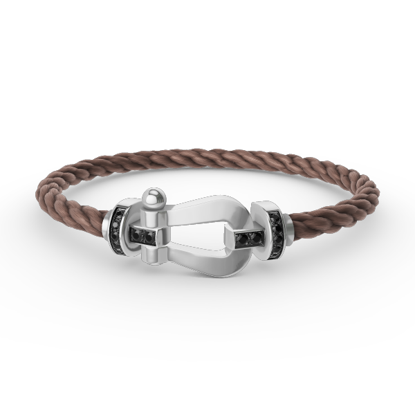 [⭐moonlume]FORCE LARGE HORSESHOE BLACK DIAMOND BRACELET SILVER