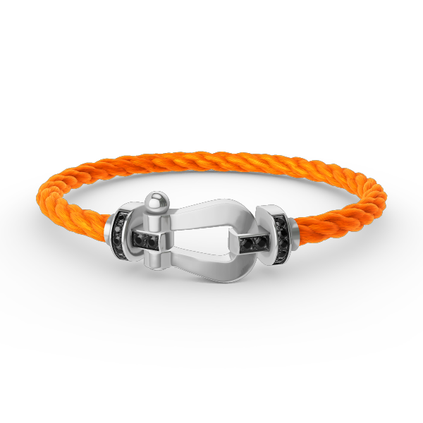 [⭐moonlume]FORCE LARGE HORSESHOE BLACK DIAMOND BRACELET SILVER