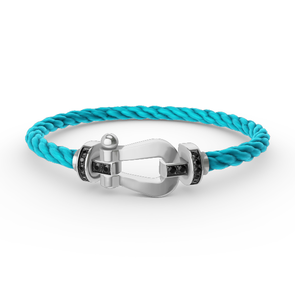 [⭐moonlume]FORCE LARGE HORSESHOE BLACK DIAMOND BRACELET SILVER