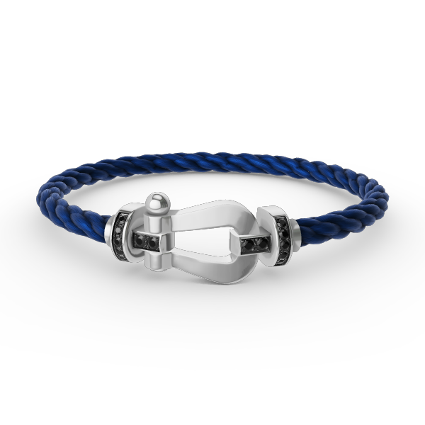 [⭐moonlume]FORCE LARGE HORSESHOE BLACK DIAMOND BRACELET SILVER