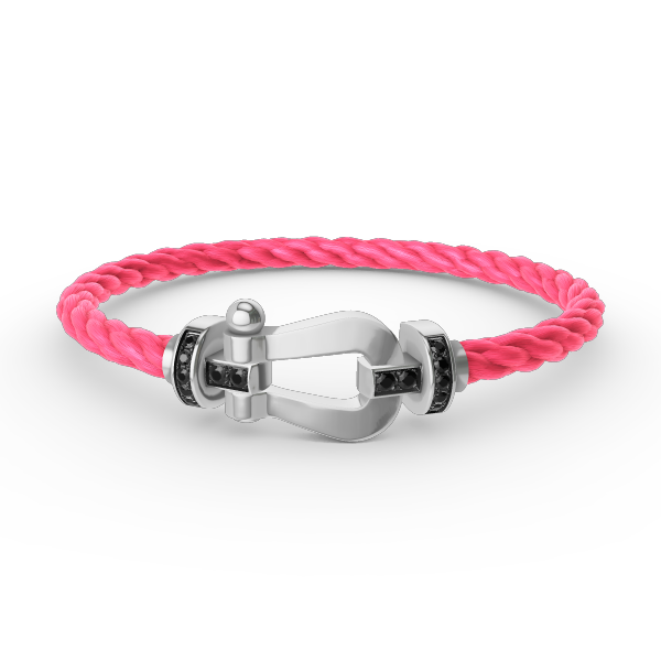 [⭐moonlume]FORCE LARGE HORSESHOE BLACK DIAMOND BRACELET SILVER