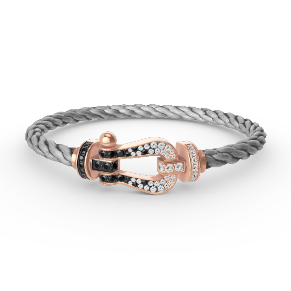 [⭐moonlume]FORCE LARGE HORSESHOE BLACK WHITE DIAMOND BRACELET ROSE GOLD