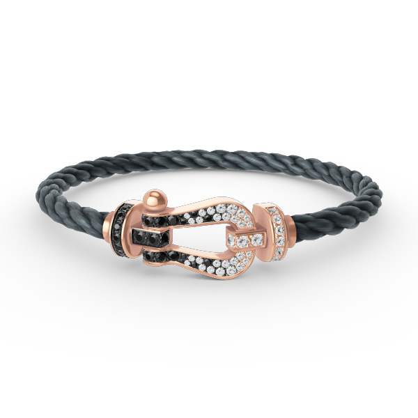 [⭐moonlume]FORCE LARGE HORSESHOE BLACK WHITE DIAMOND BRACELET ROSE GOLD