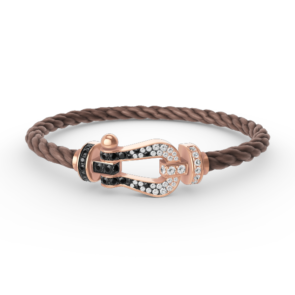 [⭐moonlume]FORCE LARGE HORSESHOE BLACK WHITE DIAMOND BRACELET ROSE GOLD