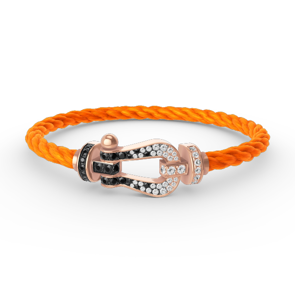 [⭐moonlume]FORCE LARGE HORSESHOE BLACK WHITE DIAMOND BRACELET ROSE GOLD