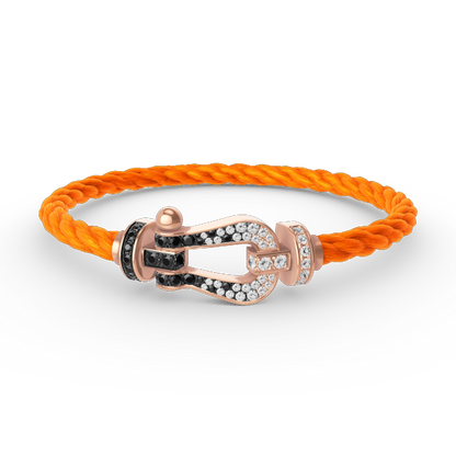 [⭐moonlume]FORCE LARGE HORSESHOE BLACK WHITE DIAMOND BRACELET ROSE GOLD