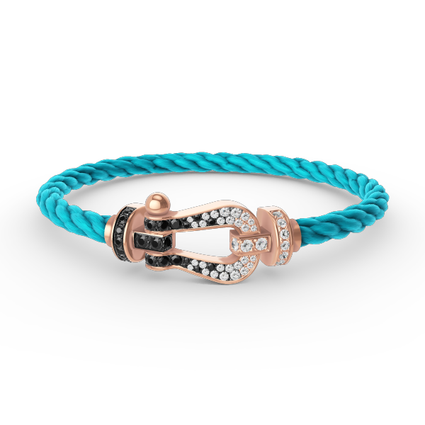 [⭐moonlume]FORCE LARGE HORSESHOE BLACK WHITE DIAMOND BRACELET ROSE GOLD