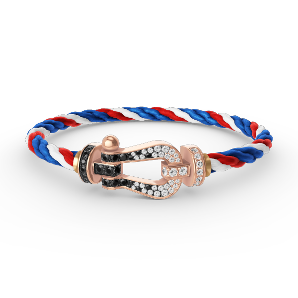 [⭐moonlume]FORCE LARGE HORSESHOE BLACK WHITE DIAMOND BRACELET ROSE GOLD