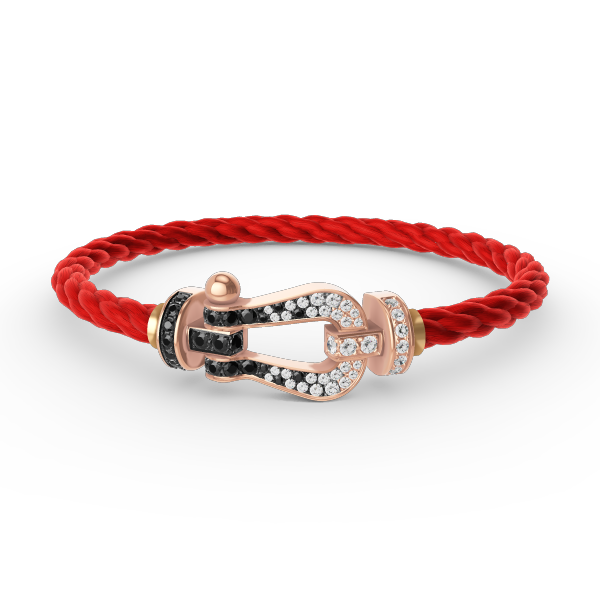 [⭐moonlume]FORCE LARGE HORSESHOE BLACK WHITE DIAMOND BRACELET ROSE GOLD