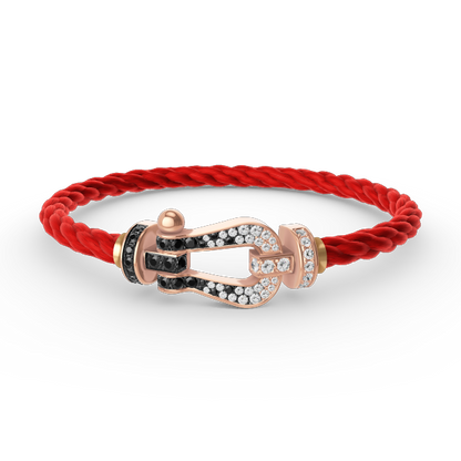 [⭐moonlume]FORCE LARGE HORSESHOE BLACK WHITE DIAMOND BRACELET ROSE GOLD