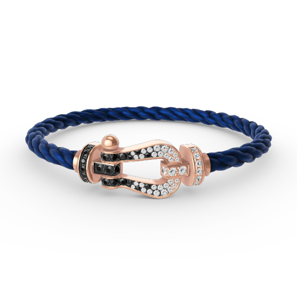 [⭐moonlume]FORCE LARGE HORSESHOE BLACK WHITE DIAMOND BRACELET ROSE GOLD