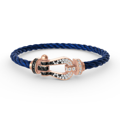 [⭐moonlume]FORCE LARGE HORSESHOE BLACK WHITE DIAMOND BRACELET ROSE GOLD