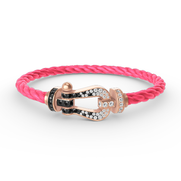 [⭐moonlume]FORCE LARGE HORSESHOE BLACK WHITE DIAMOND BRACELET ROSE GOLD