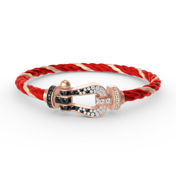 [⭐moonlume]FORCE LARGE HORSESHOE BLACK WHITE DIAMOND BRACELET ROSE GOLD