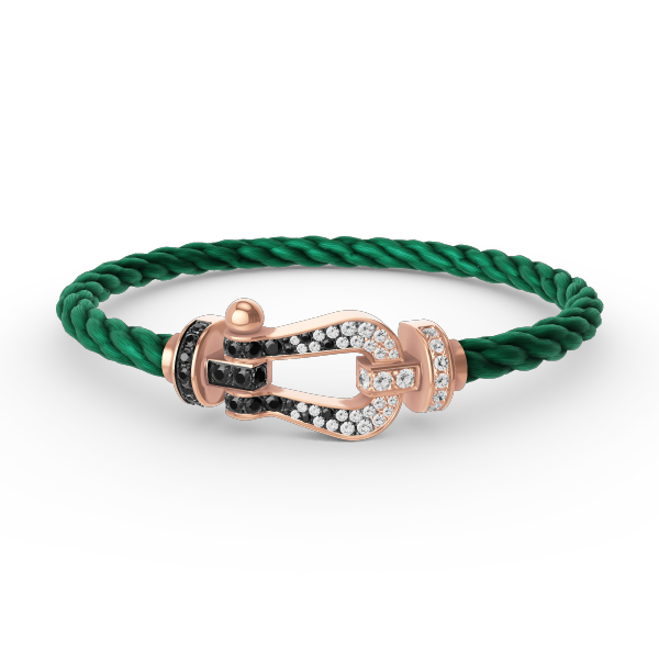 [⭐moonlume]FORCE LARGE HORSESHOE BLACK WHITE DIAMOND BRACELET ROSE GOLD