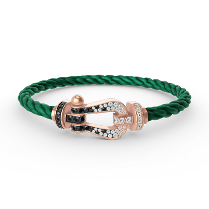 [⭐moonlume]FORCE LARGE HORSESHOE BLACK WHITE DIAMOND BRACELET ROSE GOLD