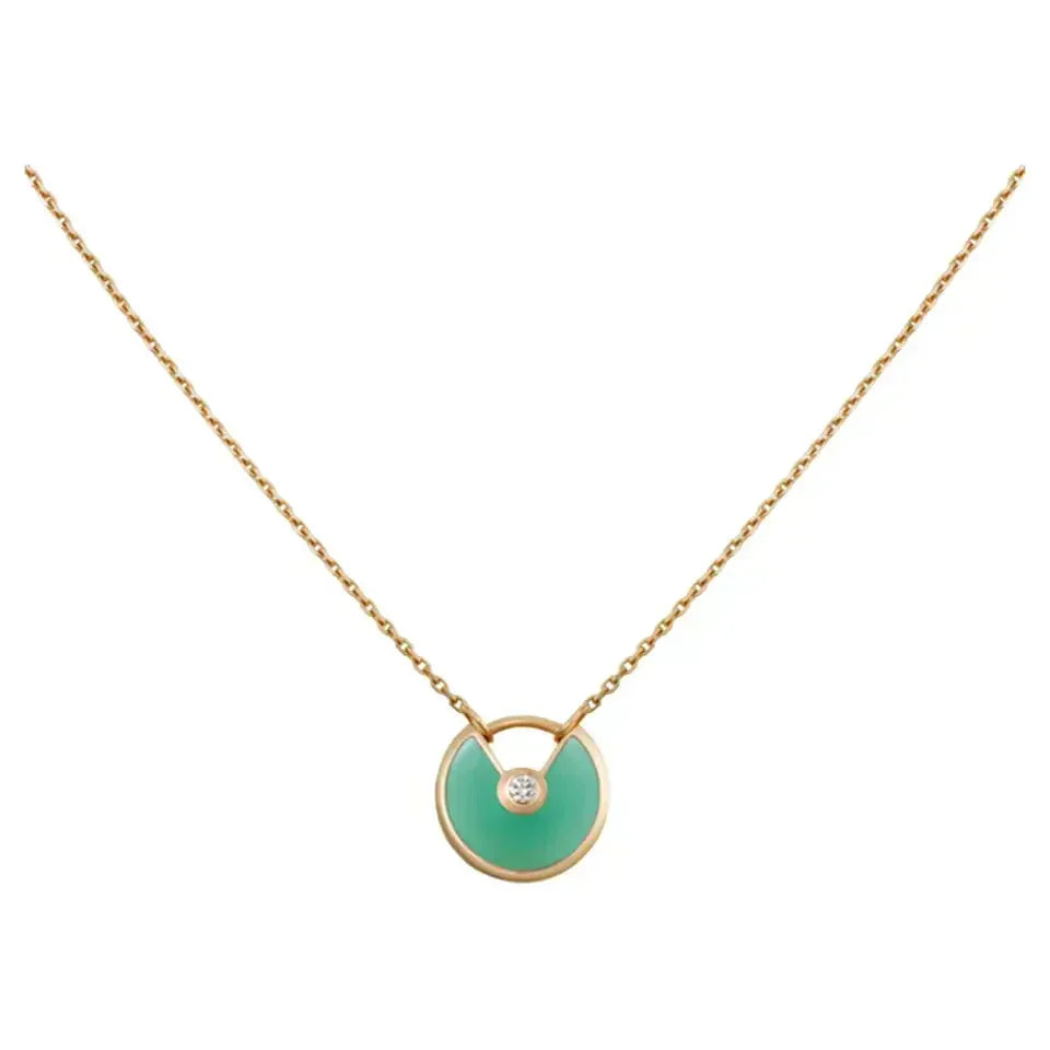 [⭐moonlume]AMULETTE GOLD MALACHITE NECKLACE