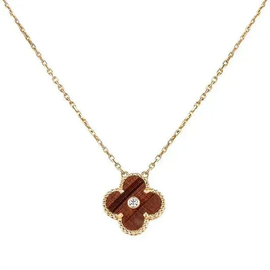 [⭐moonlume]CLOVER 15MM DIAMOND AND YELLOW TIGER'S EYE AGATE necklace