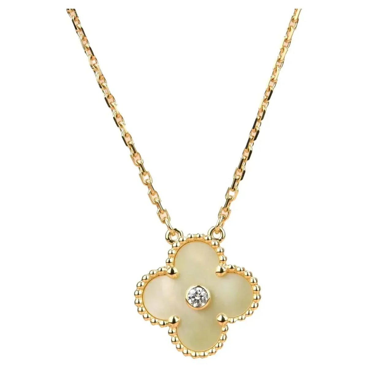 [⭐moonlume]CLOVER 15MM DIAMOND GOLD MOTHER OF PEARL NECKLACE