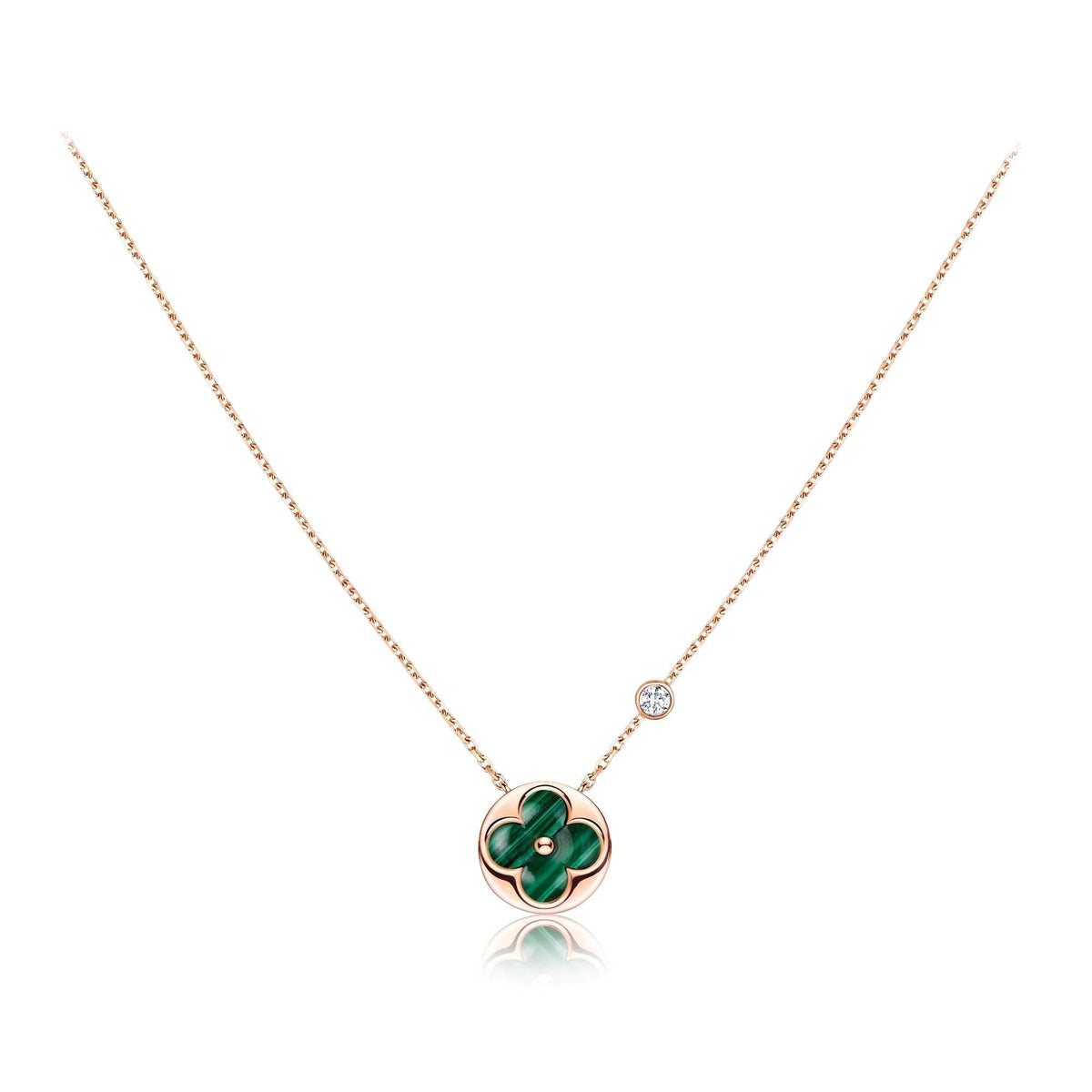 [⭐moonlume]SUN PEDANT PINK GOLD 1 DIAMOND NECKLACE