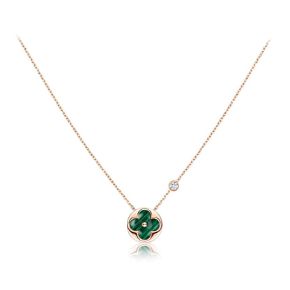 [⭐moonlume]SUN PEDANT PINK GOLD 1 DIAMOND NECKLACE