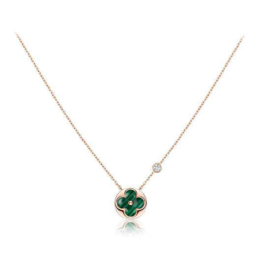 [⭐moonlume]SUN PEDANT PINK GOLD 1 DIAMOND NECKLACE