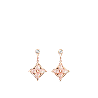 [⭐moonlume]DOUBLE STAR PINK GOLD MOP DROP EARRINGS