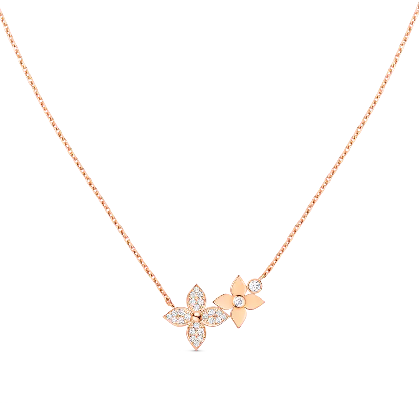 [⭐moonlume]STAR BLOSSOM NECKLACE PINK GOLD DIAMONDS