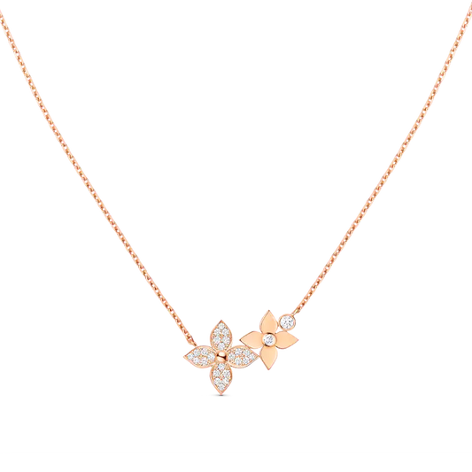 [⭐moonlume]STAR BLOSSOM NECKLACE PINK GOLD DIAMONDS