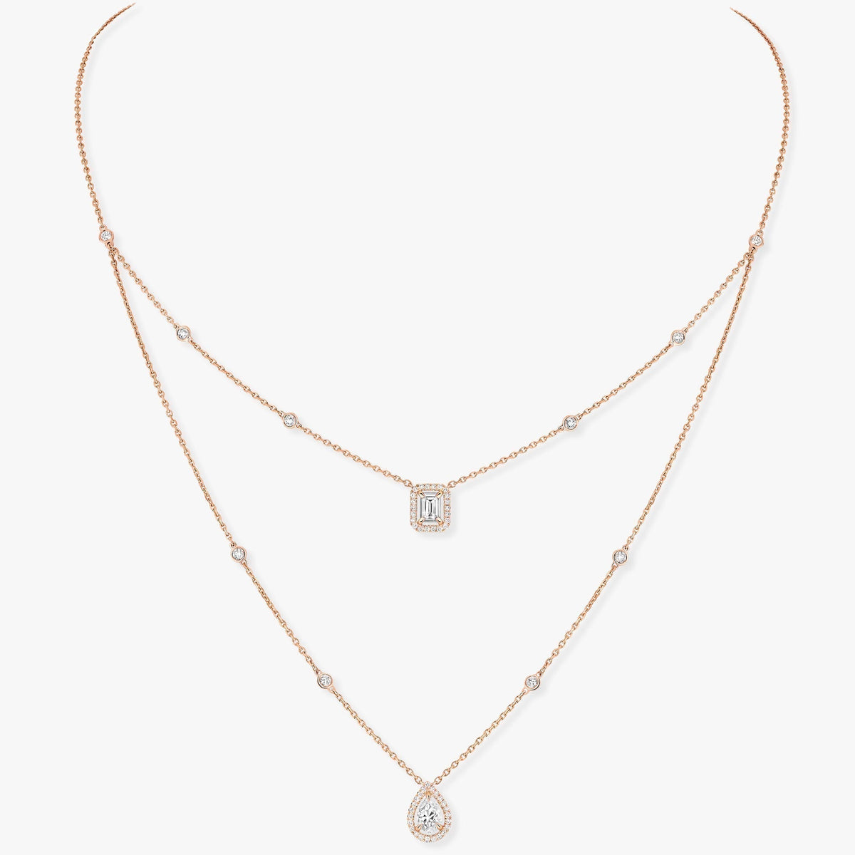 [⭐moonlume]MY TWIN 2 ROW DIAMOND NECKLACE