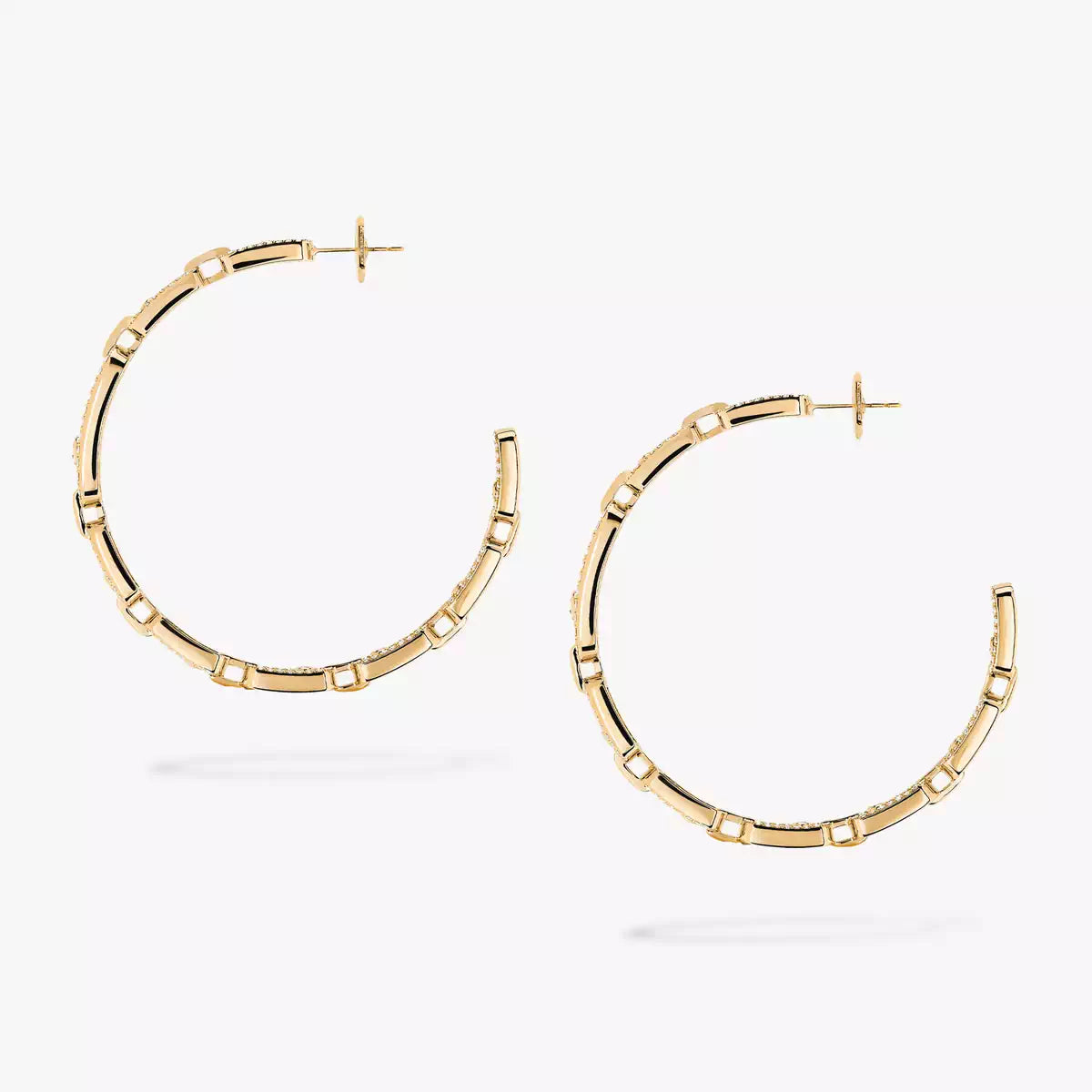 [[⭐moonlume]Move Link Diamond Hoop Earrings