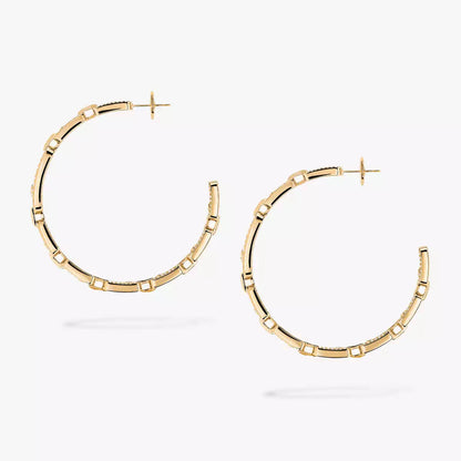 [[⭐moonlume]Move Link Diamond Hoop Earrings