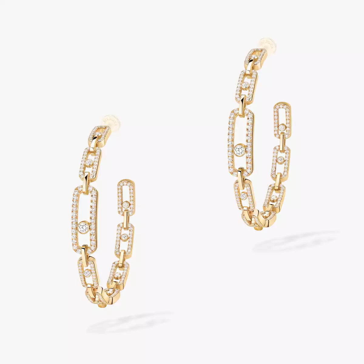 [[⭐moonlume]Move Link Diamond Hoop Earrings
