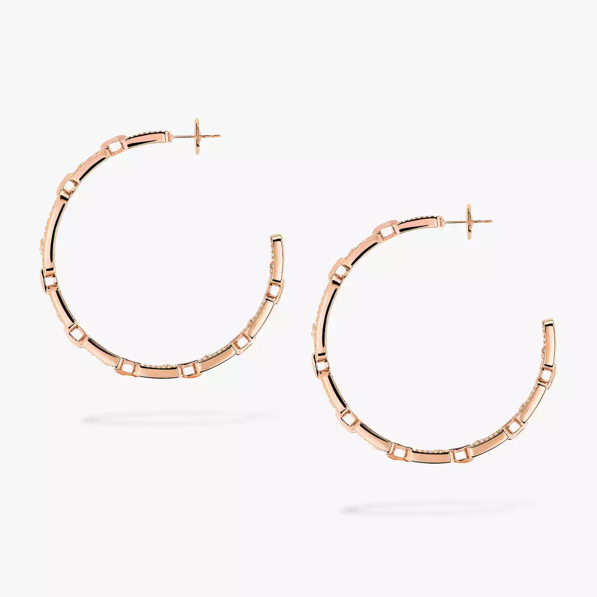 [[⭐moonlume]Move Link Diamond Hoop Earrings
