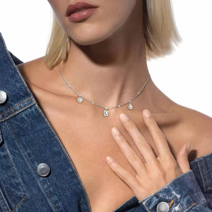 [⭐moonlume]My Twin Diamond Necklace in Silver