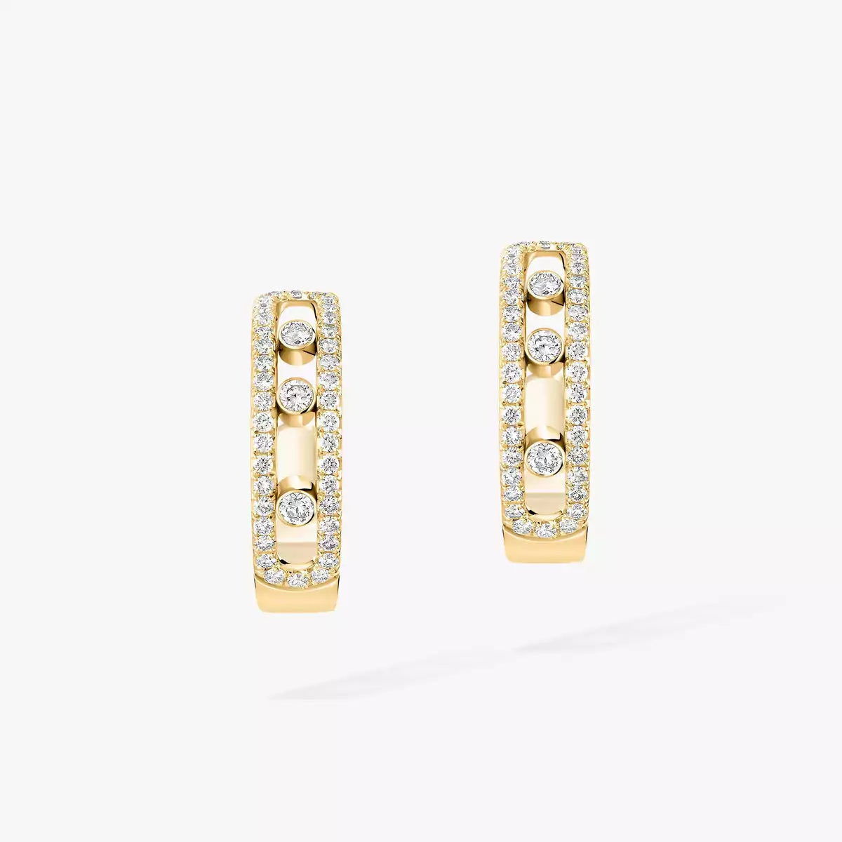 [⭐moonlume]Diamond Pave_ Hoop Earrings Move