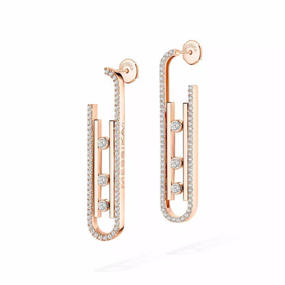 [⭐moonlume]Diamond Pendant Earrings Move 10Th