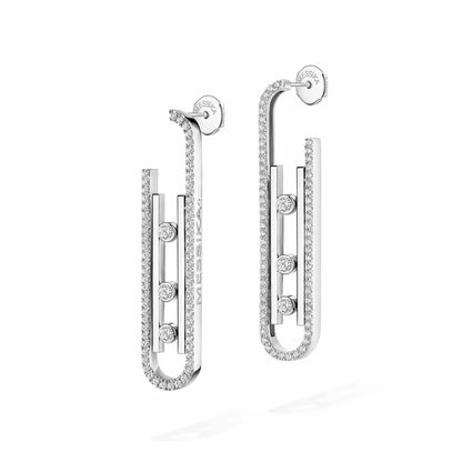 [⭐moonlume]Diamond Pendant Earrings Move 10Th