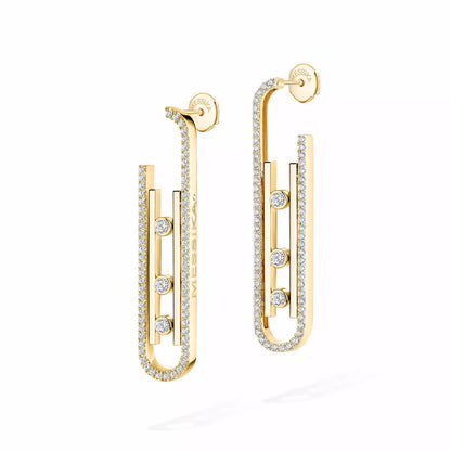 [⭐moonlume]Diamond Pendant Earrings Move 10Th