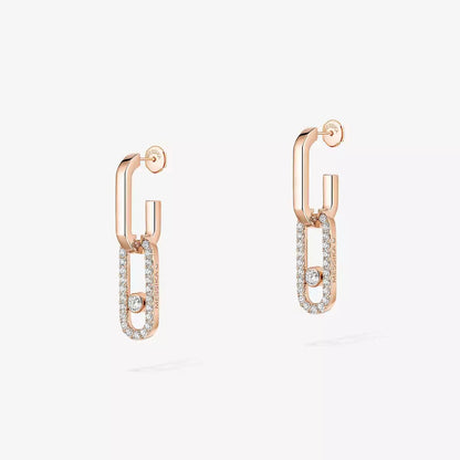 [⭐moonlume]Move Link Diamond Earrings