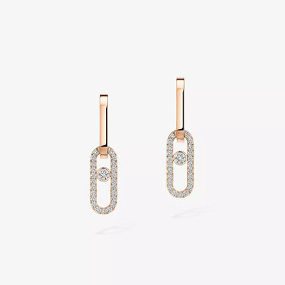 [⭐moonlume]Move Link Diamond Earrings