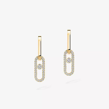 [⭐moonlume]Move Link Diamond Earrings