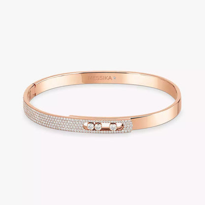 [⭐moonlume]Move Noa Rose Gold Pavé Diamond Bangle Bracelet