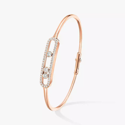 [⭐moonlume]Move Pavé Diamond Bangle Bracelet M