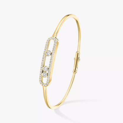 [⭐moonlume]Move Pavé Diamond Bangle Bracelet M