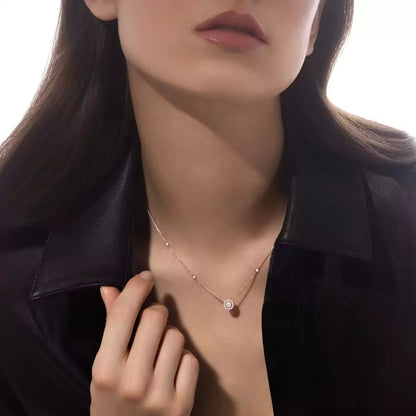[⭐moonlume]Diamond Necklace 0,20ct Brilliant Shape Joy
