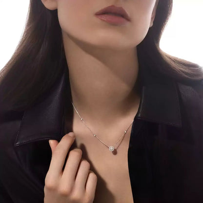 [⭐moonlume]Diamond Necklace 0,20ct Brilliant Shape Joy