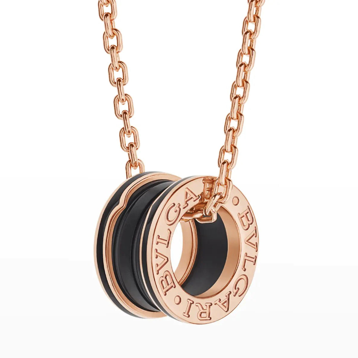 [⭐moonlume]ZERO 1 BLACK CERAMIC PINK GOLD NECKLACE